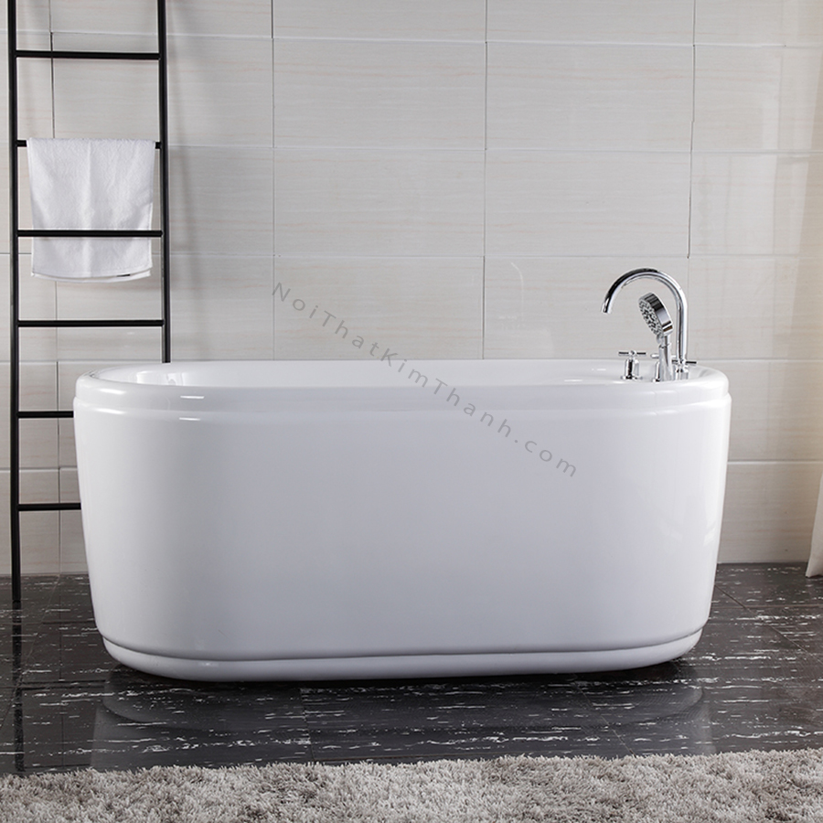 Bồn tắm nằm 4 góc bo tròn acrylic cao cấp 1m6 - NH1015
